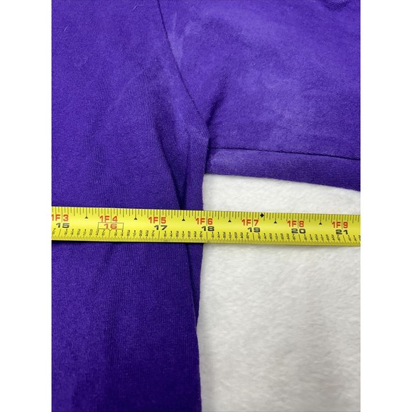 Champion Solid Purple Crewneck Long Sleeve Shirt Logo Men's Size Medium - Picture 6 of 9